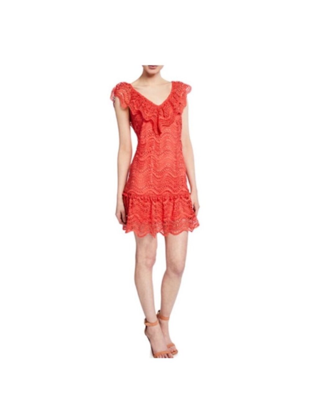 Saylor Fern Mini Dress Size L Coral
